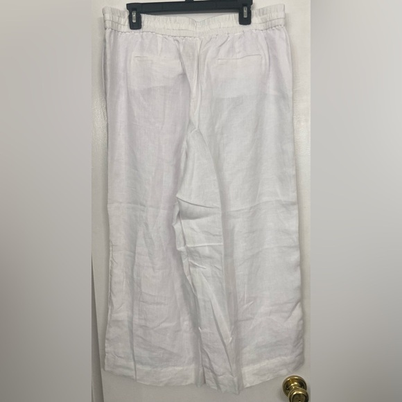 NWT J. Crew Wide Leg Seaside Linen Pant White Size Large - Picture 4 of 7